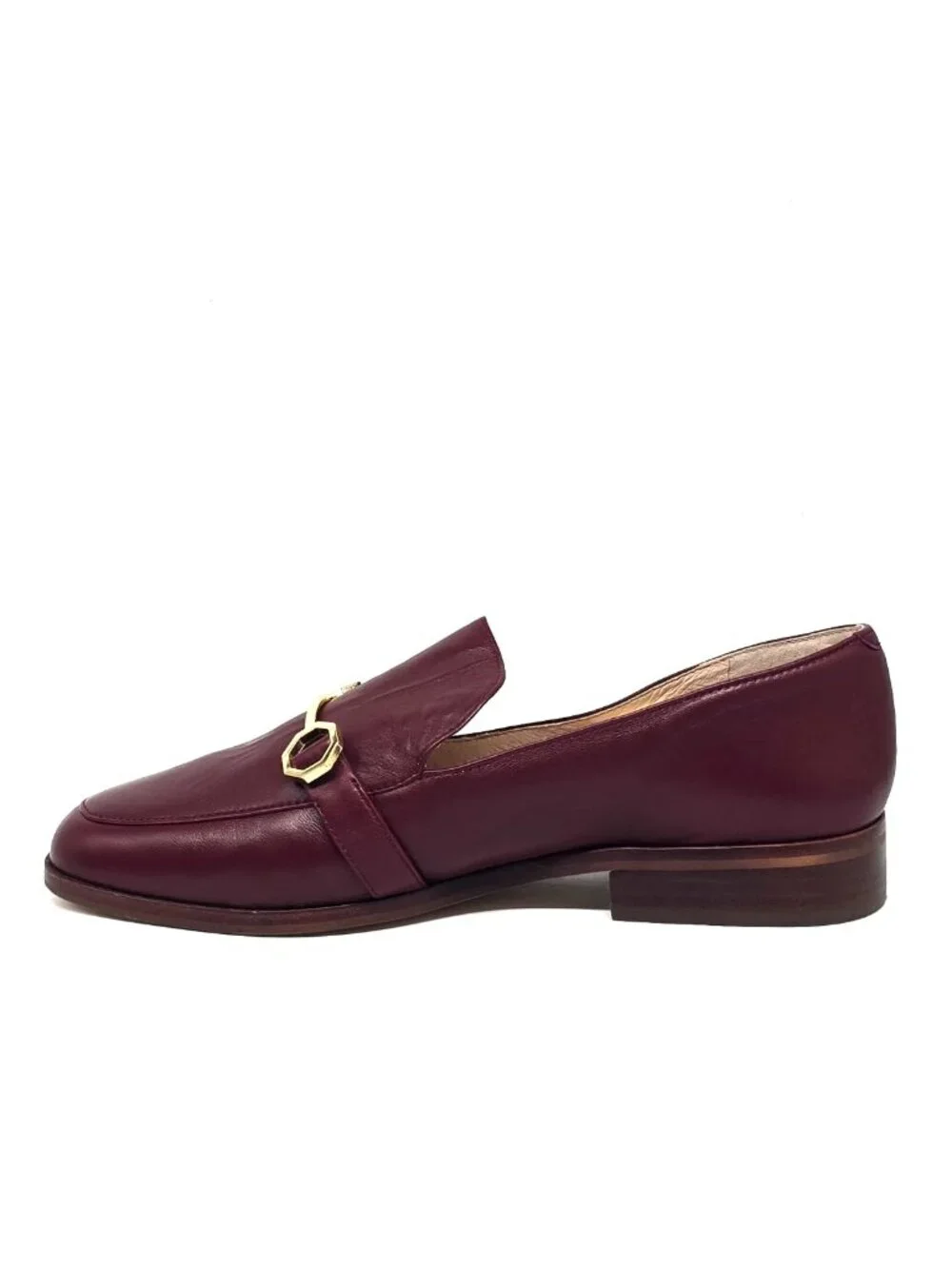 Louise et Cie Bayne Burgundy Leather Slip on Horse Bit Loafers Women's Size 8.5W